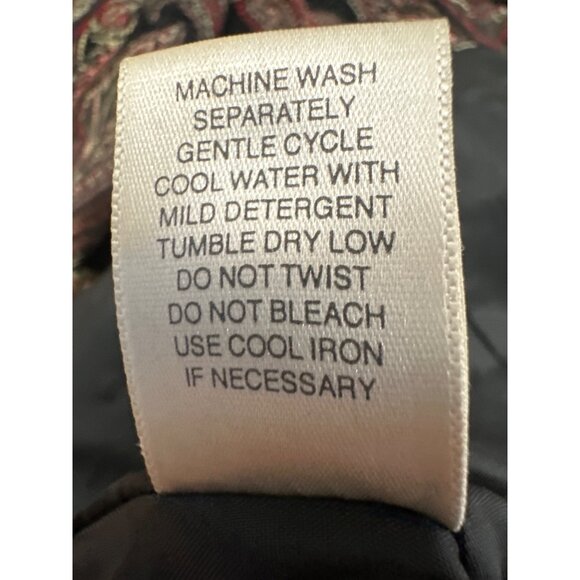 Christopher & Banks Vintage Zip Front Paisley Jacket Size M w Shoulder Pads - Picture 8 of 9